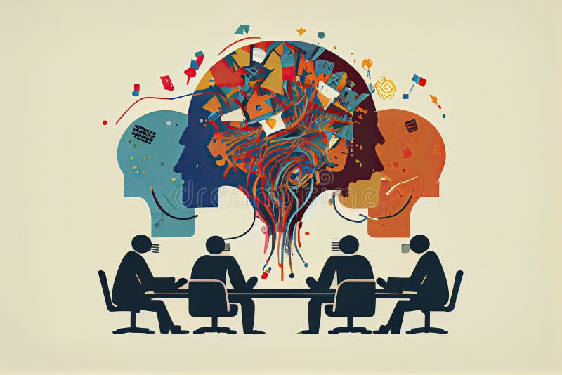 Communication & teamwork concept "brainstorming" creative and innovation icon royalty free illustration