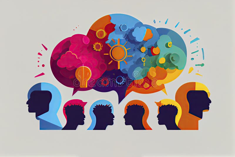 Communication & teamwork concept "brainstorming" creative and innovation icon royalty free illustration