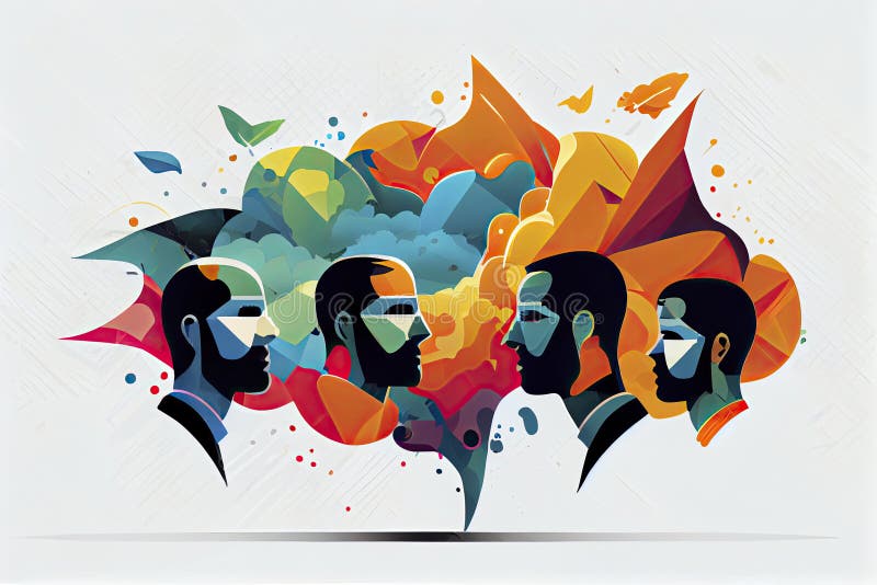 Communication & teamwork concept "brainstorming" creative and innovation icon vector illustration