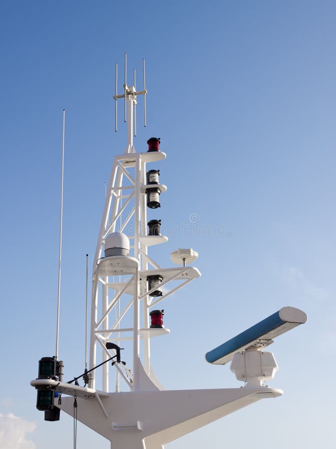 Communication Tower on Boat. Stock Photo Image of communication