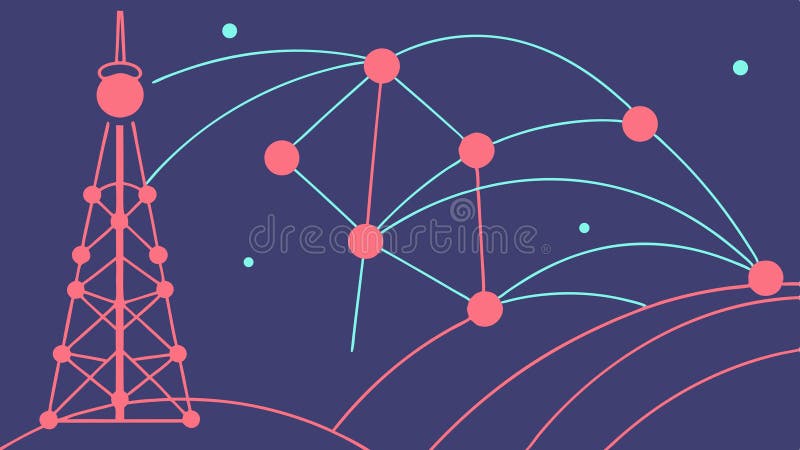 Communication Tower Network Global Connectivity Wector Design Generative AI ilustracja wektor