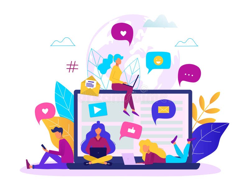 Communication Via Concept. Social Networking, Chatting Vector