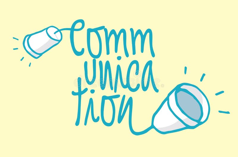 Communication word as cable vector illustration
