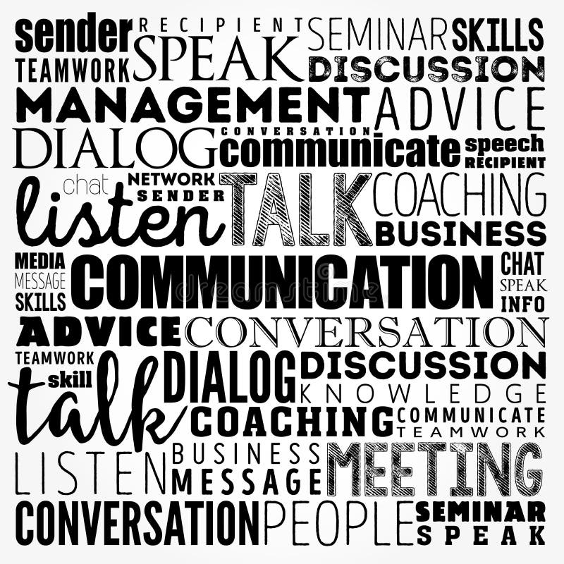 COMMUNICATION word cloud collage, business concept background stock illustration