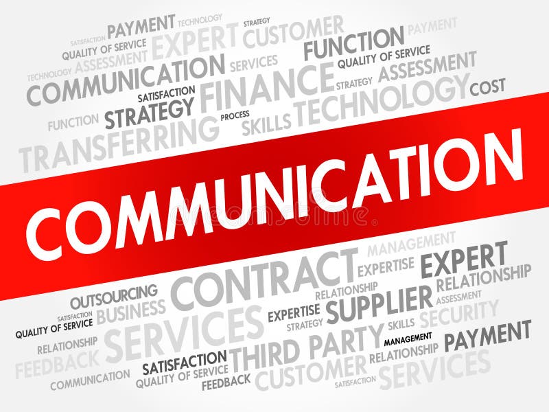 Communication word cloud collage vector illustration