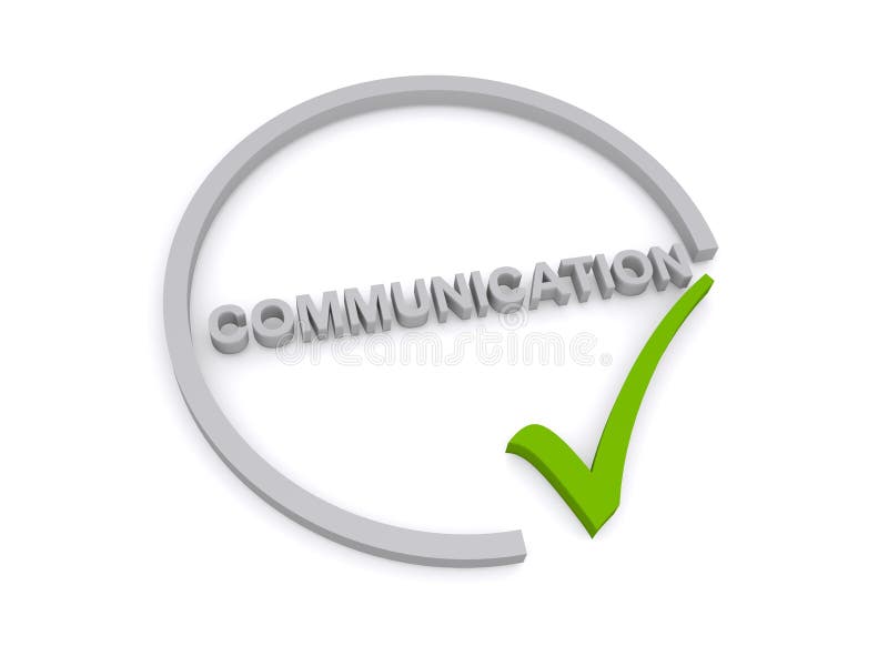 Communication word on white stock illustration