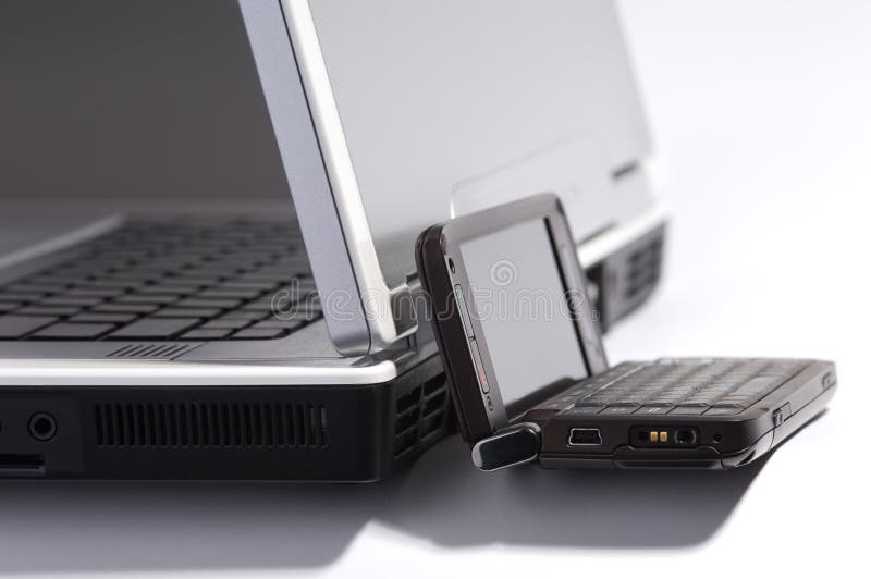 Communicator vs computer royalty free stock images Communicator vs computer royalty free stock images