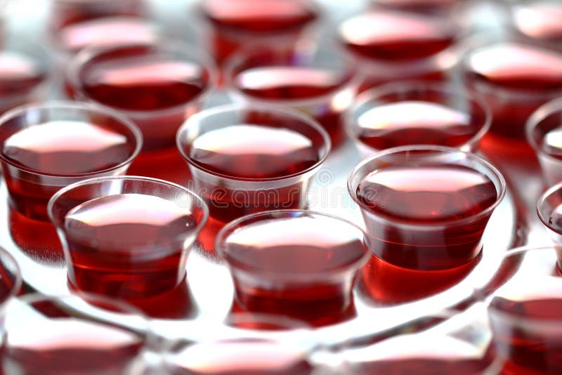 Communion Cups with Red Wine Stock Image Image of religion, communion