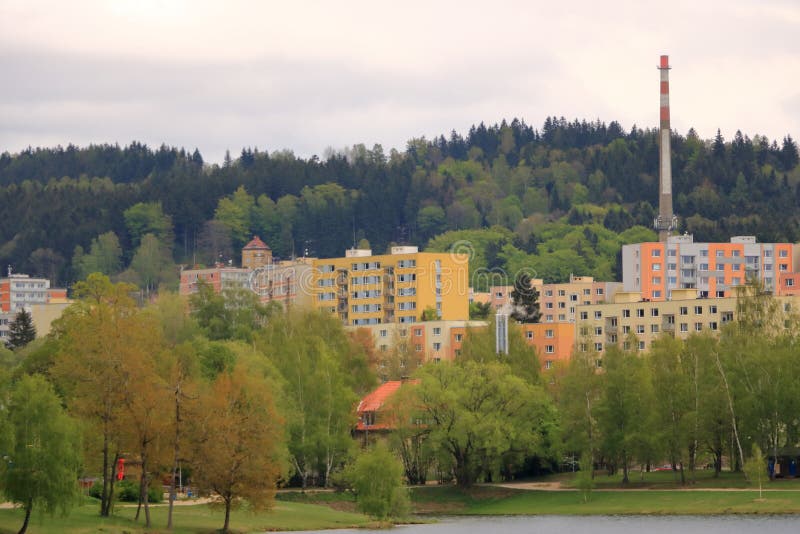Communist socialist architecture. Architectural detail and pattern of social residential of apartments in Jablonec, Czech Republic stock photography Communist socialist architecture. Architectural detail and pattern of social residential of apartments in Jablonec, Czech Republic stock photography