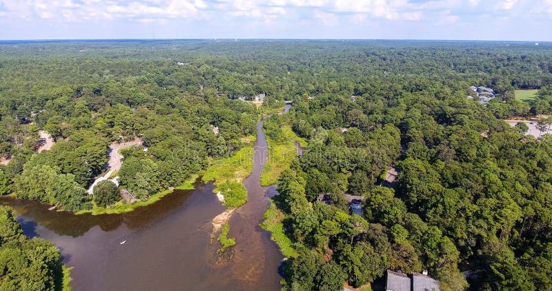 Aerial view of Lake Forest Neighborhood in Daphne, Alabama