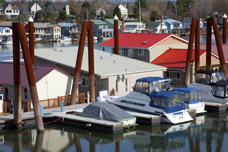 A Community on the River and Land, Portland or. Stock Image Image of