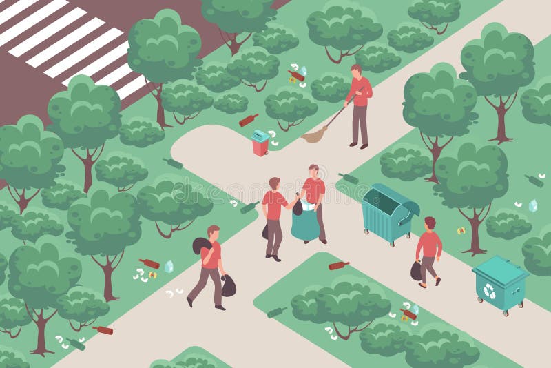 Community Work Isometric Illustration Stock Vector - Illustration of