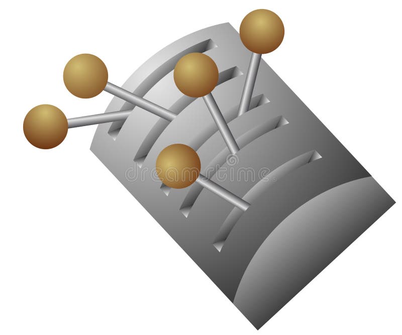 Illustration of the lever switch - on-off position. Illustration of the lever switch - on-off position