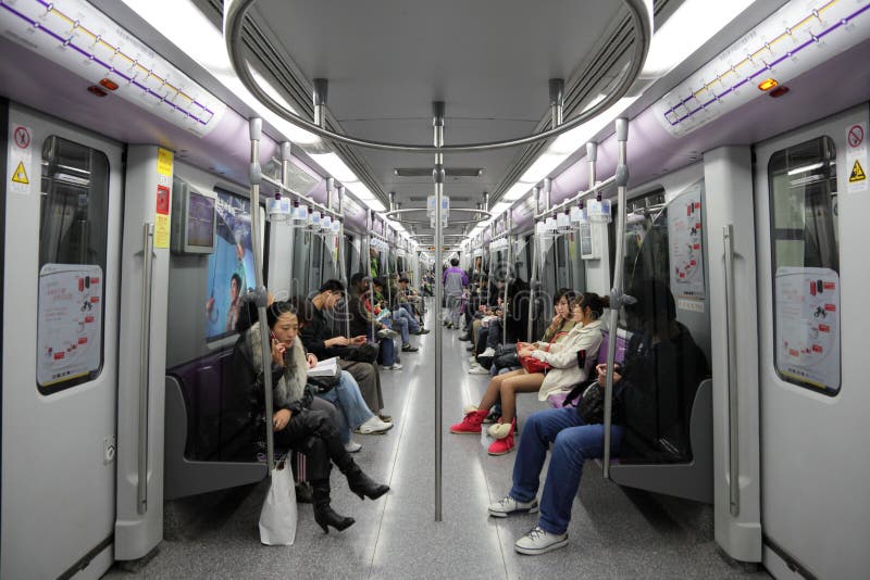 Commuters in Shanghai Metro