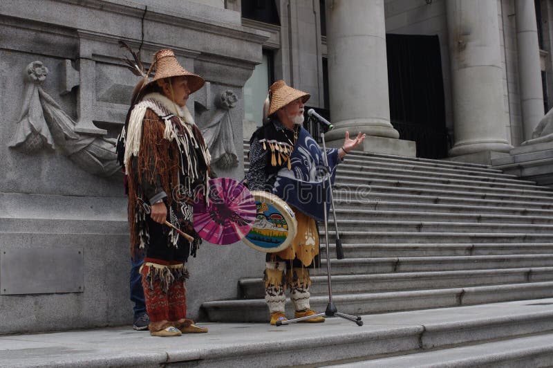 On the steps of Vancouver Art Gallery,  speech during first National Day in Canada for Truth and Reconciliation  to honor the Survivors and their families of residential schools in Canada. Residential schools were  created to isolate Indigenous children from  their own native culture and  to assimilate them into the dominant Canadian culture. Picture taken on Sep 30, 2021 in Vancouver, BC. On the steps of Vancouver Art Gallery,  speech during first National Day in Canada for Truth and Reconciliation  to honor the Survivors and their families of residential schools in Canada. Residential schools were  created to isolate Indigenous children from  their own native culture and  to assimilate them into the dominant Canadian culture. Picture taken on Sep 30, 2021 in Vancouver, BC