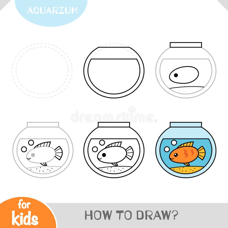 Como Desenhar Peixe Para Crianças. Tutorial De Desenho Passo a