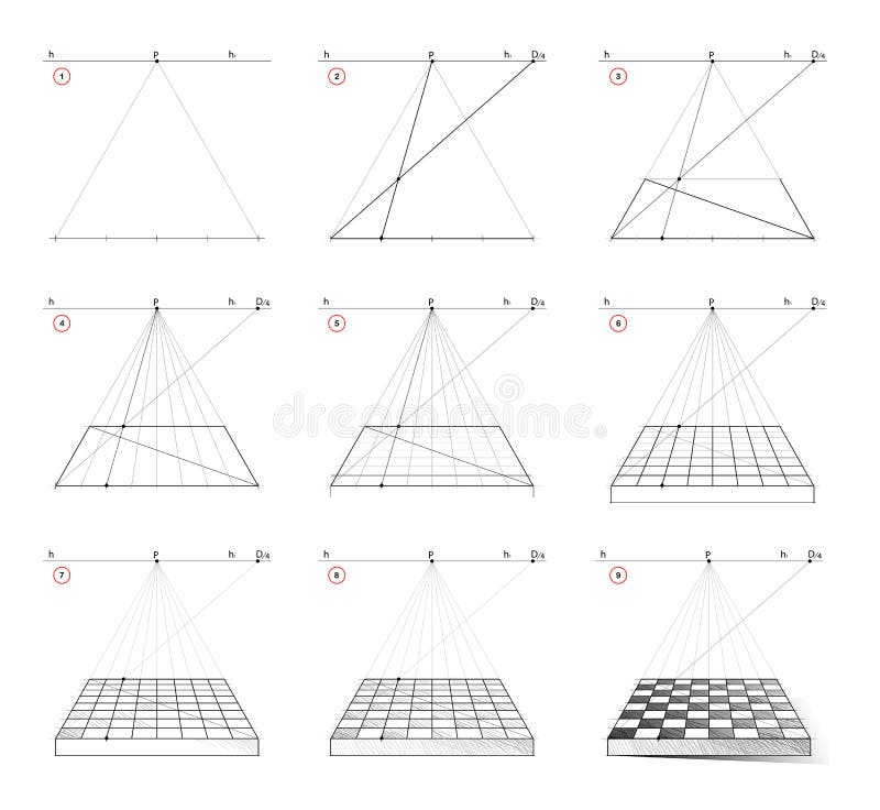 Desenhando um tabuleiro de xadrez usando uma perspectiva com 2 pontos de  fuga – Blog da AreaE