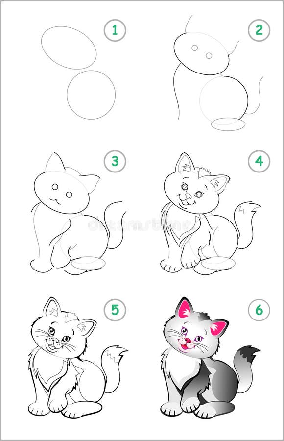 Desenho de página para colorir de gato em pé para crianças