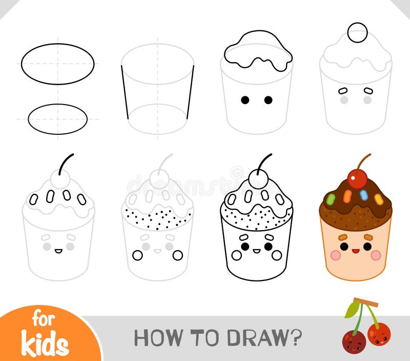 COMO DESENHAR CUPCAKE KAWAII PASSO A PASSO – Desenhos fáceis kawaii. 