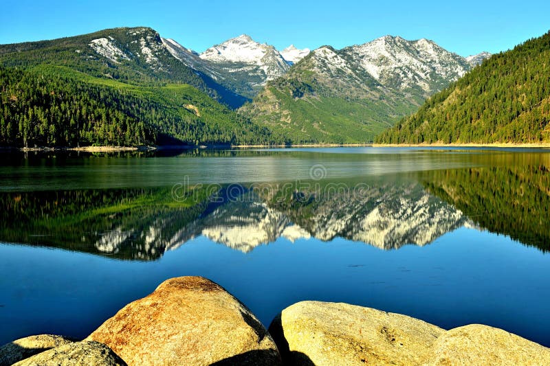 Como Peaks, Reflected in Lake Como, Bitterroot Mountains, Montana
