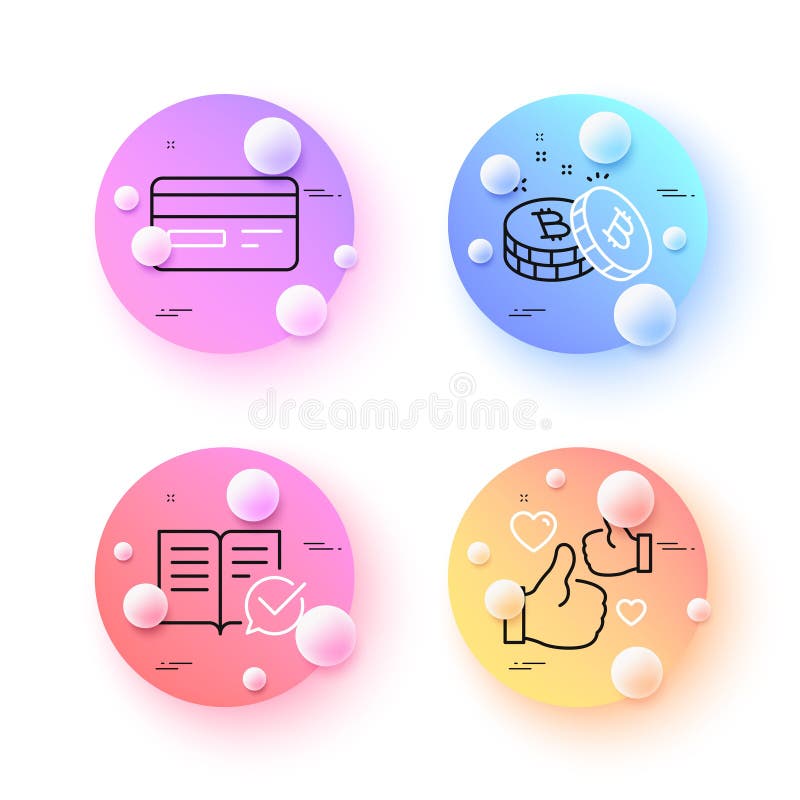 Como tarjetas de crédito y bitcoin iconos de línea mínimos. para impresión de aplicaciones web. vector ilustración del vector