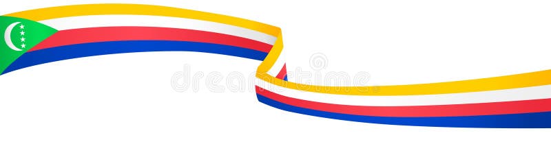 Comoros flag wave isolated on png or transparent background