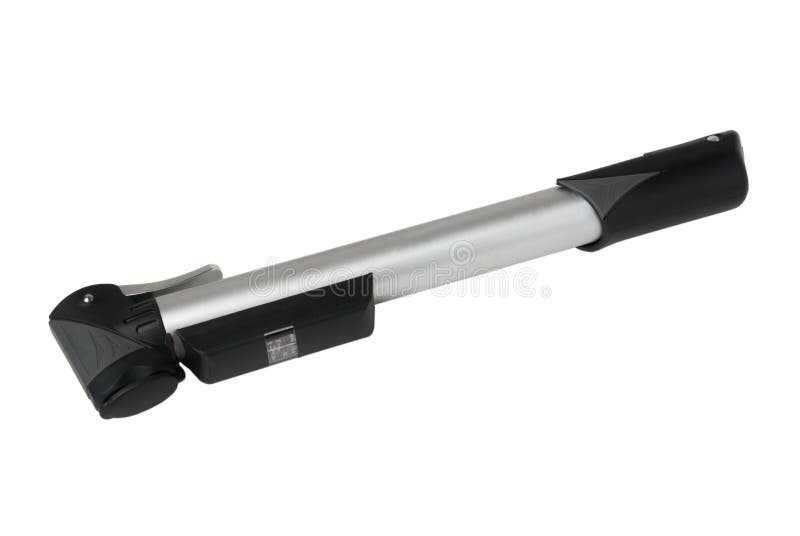 Compact Bicycle Pump with Pressure Gauge (manometer) Stock Image