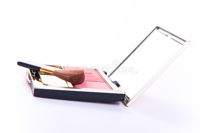 Compact blush stock photo. Image of female, brush, open 12424256