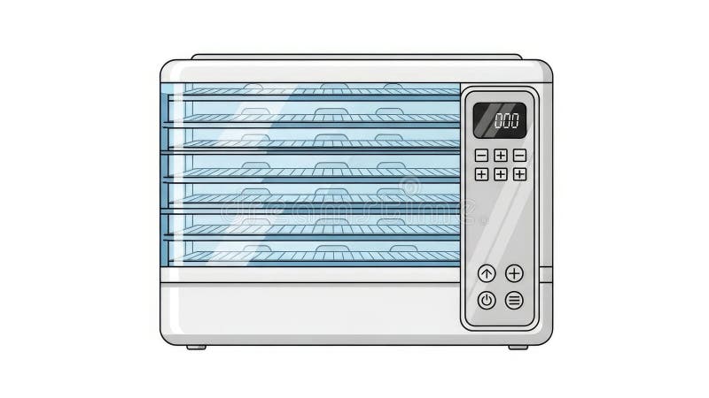 Compact Countertop Toaster Oven with Digital Control Panel vector illustration