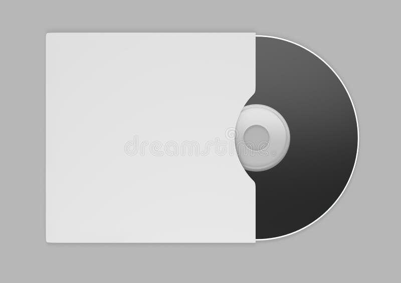 Compact Disc with Paper CD Cover Mockup Isolated on White Background