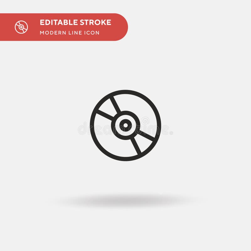 Compact Disc Simple vector icon. Illustration symbol design template for web mobile UI element. Perfect color modern pictogram on royalty free illustration