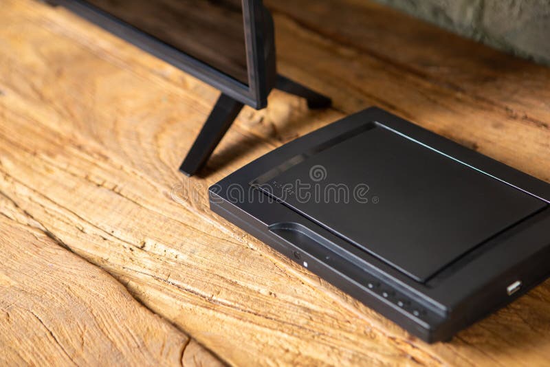 Compact Dvd Player In The Interior On The Tv Cabinet Stock Image