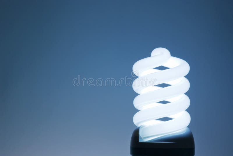 Compact Fluorescent Light Bulb. Stock Photo Image of glass