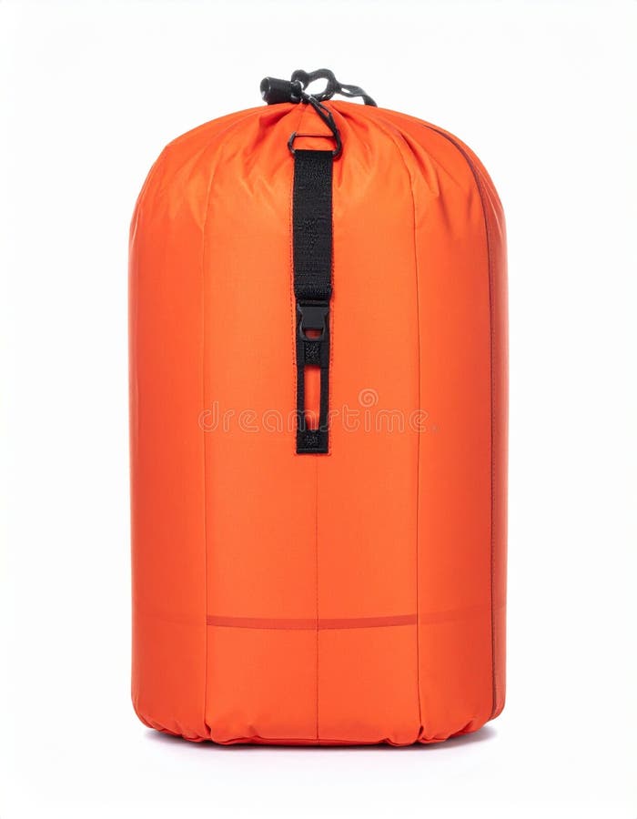 Compact Orange Stuff Sack for Backpacking Gear royalty free illustration