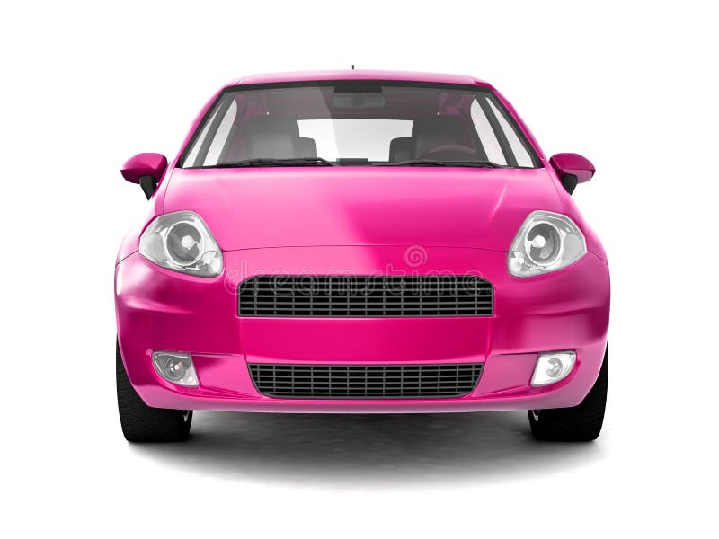 Compact Pink Car Front View Stock Illustration Illustration of render, racing 9755930