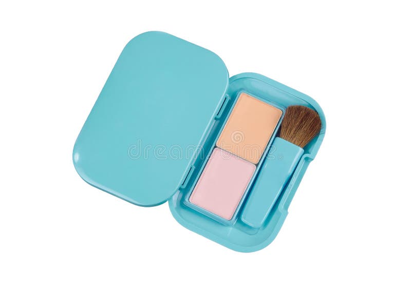 Compact Powder Blush Box with Brush Stock Image Image of makeup