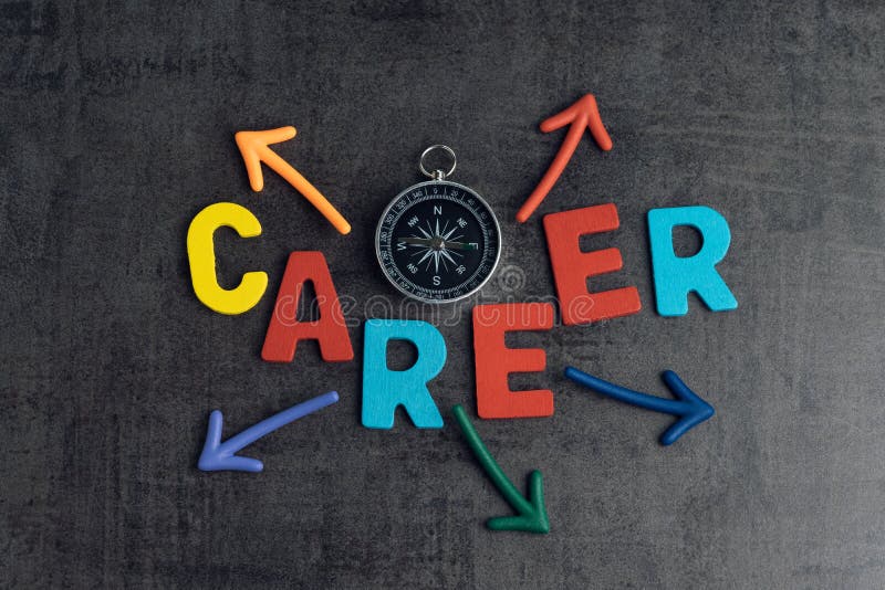 Company career path opportunities concept by colorful wooden alp royalty free stock photography
