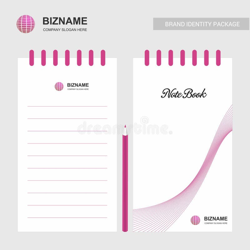 Company Design Notepad with Logo Vector Stock Vector Illustration of