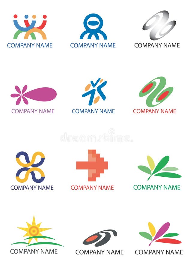 Company_logos_print stock vector. Illustration of elements - 6187796