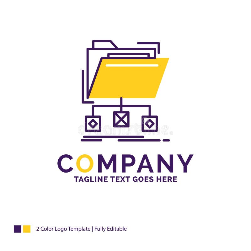 Company Name Logo Design For backup, data, files, folder, networ vector illustration