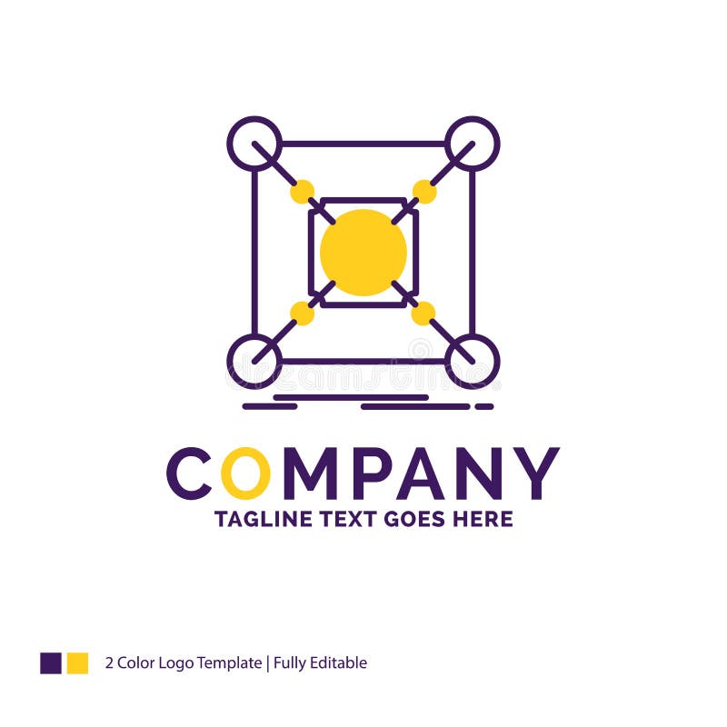 Company Name Logo Design For Base, center, connection, data, hub vector illustration