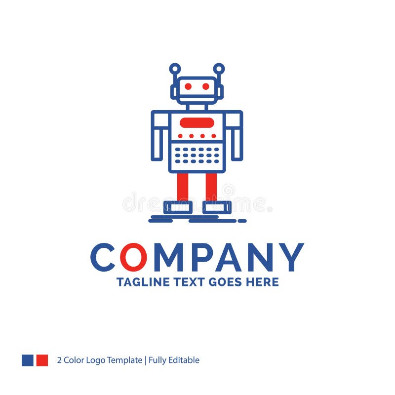 Company Name Logo Design For robot, Android, artificial, bot, te stock illustration