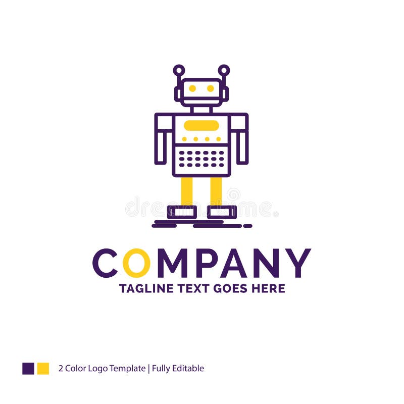 Company Name Logo Design For robot, Android, artificial, bot, te stock illustration