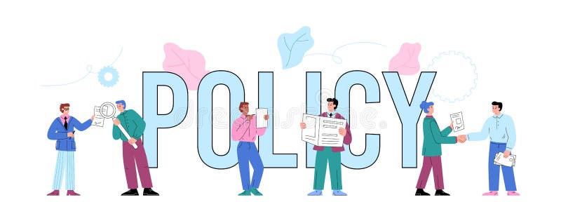 Company Policy Header for Business Rules Regulation Concept, Flat