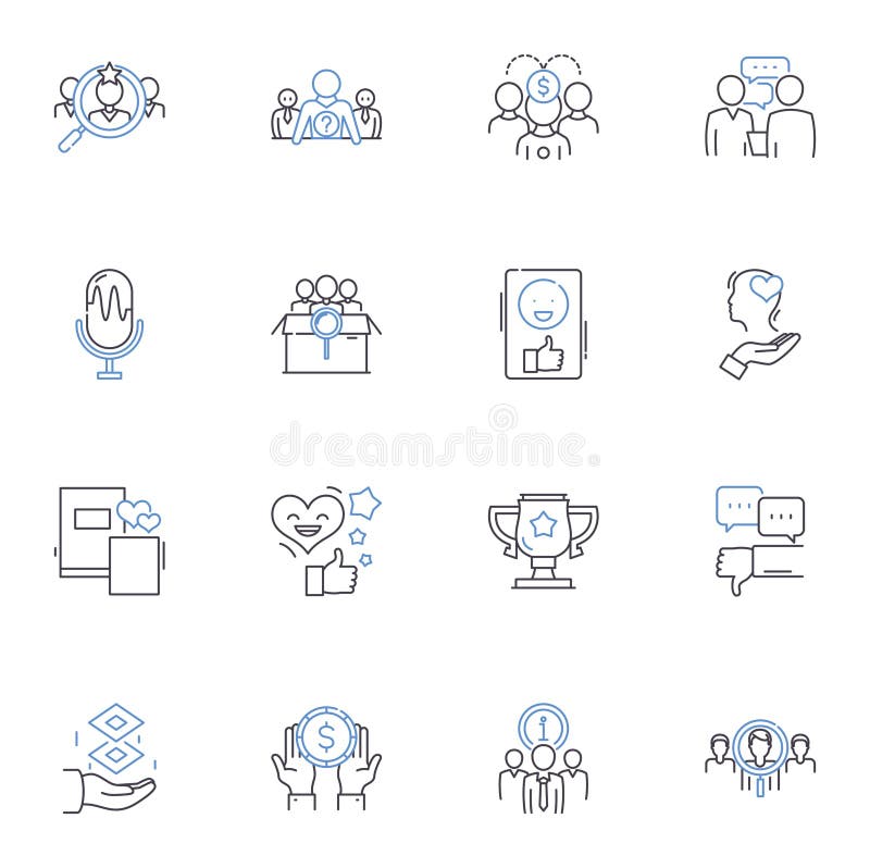 Company seminar line icons collection. Training, Presentation, Workshop, Learning, Collaboration, Nerking, Development vector illustration