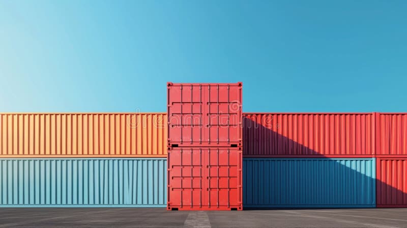 A comparison shot of a standard shipping container and a larger highcapacity container highlighting the growing trend royalty free stock photo