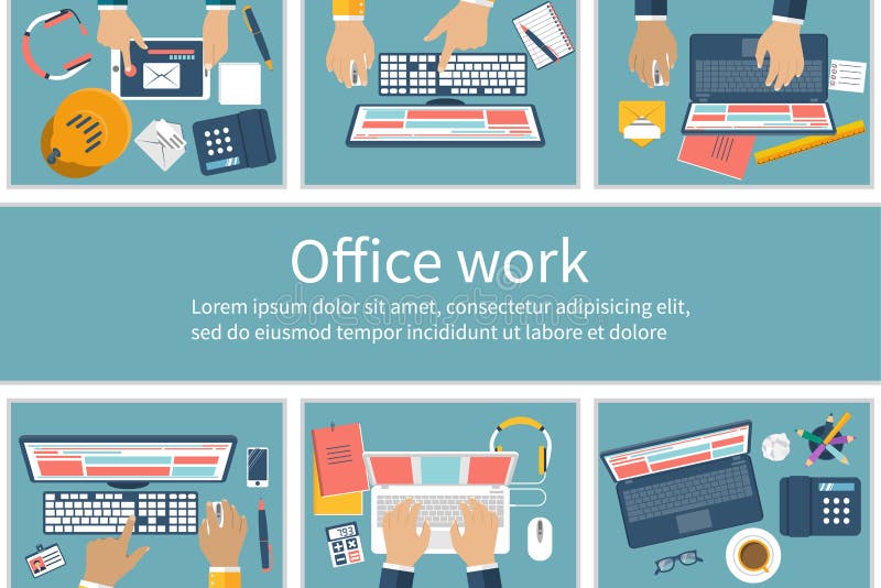 Compartiments de bureau avec des personnes illustration stock Compartiments de bureau avec des personnes illustration stock