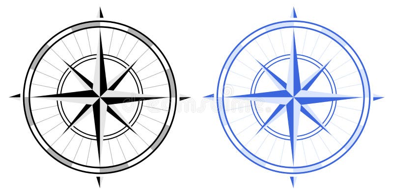 Compas nam toe vector illustratie