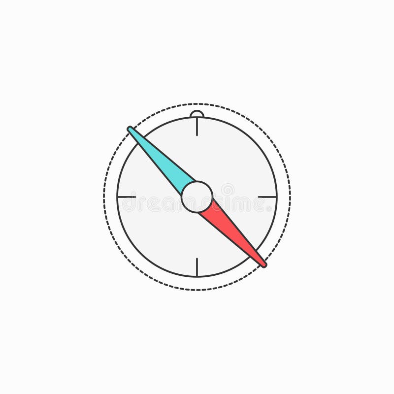 Compass creative symbol concept. Flat thin line sign for web design. Navigation pointer symbol stock illustration
