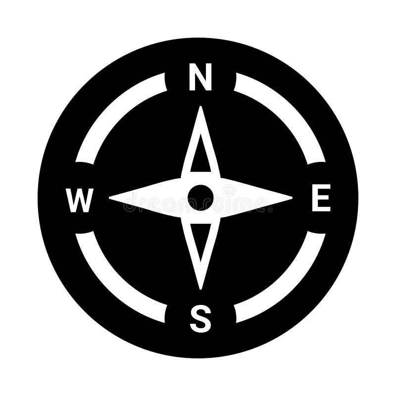 Compass, Direction Icon. Black Vector Graphics Stock Illustration